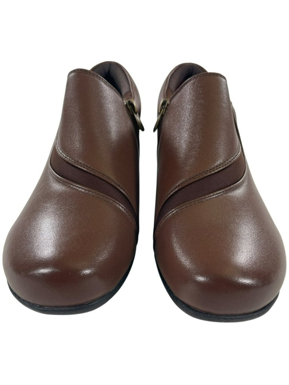 Spring Step Klay Pump Brown Leather Low Heel Zipper Shoes Women's Sz 8.5 NEW - Picture 5 of 11